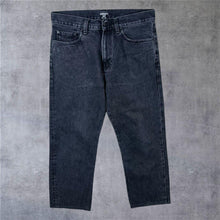 Load image into Gallery viewer, Carhartt WIP "Pontiac Pant" Washed Black Denim Loose Straight Regular Fit Jeans
