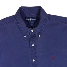 Load image into Gallery viewer, Vintage RALPH LAUREN Classic Navy Blue Mini Logo Long Sleeve Cotton Button-Up Shirt
