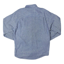 Load image into Gallery viewer, Vintage 90's Cavori "Sporting" Blue White Patterned Striped Long Sleeve Button-Up Shirt
