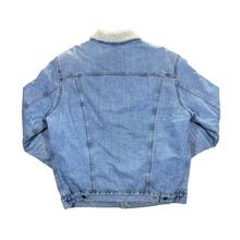 Load image into Gallery viewer, LEVI&#39;S Classic Red Tab Sherpa Fleece Lined Trucker Blue Denim Jacket
