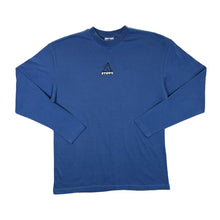 Load image into Gallery viewer, STIFFY &quot;Stiffy Trippin&quot; Surfer Skater Logo Spellout Graphic Blue Long Sleeve T-Shirt
