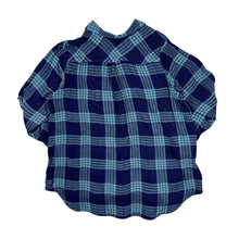 Load image into Gallery viewer, DIP Classic Navy Teal Plaid Check Long Sleeve Cotton Flannel Shirt
