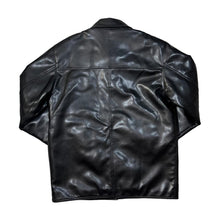 Load image into Gallery viewer, Vintage CONFECTION Made In Italy Faux Black Leather Button Jacket
