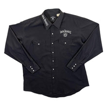 Load image into Gallery viewer, Jack Daniels (2008) Embroidered Logo Cowboy Western Popper Long Sleeve Shirt
