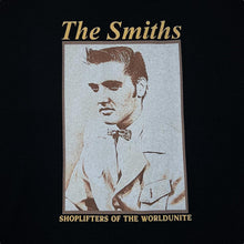 Load image into Gallery viewer, THE SMITHS &quot;Shoplifters Of The World Unite&quot; Elvis Presley Graphic Indie Pop Rock Band T-Shirt
