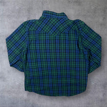 Load image into Gallery viewer, Lucky Brand Cowboy Western Tartan Plaid Check Long Sleeve Popper Flannel Shirt
