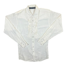 Load image into Gallery viewer, Vintage Mac &amp; Maggie Popper White Viscose Ruffled Dinner Tuxedo Long Sleeve Shirt
