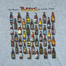 Load image into Gallery viewer, SO MANY BEERS SO LITTLE TIME Souvenir Novelty Spellout Graphic Grey T-Shirt

