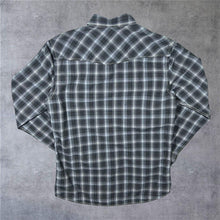Load image into Gallery viewer, Jack &amp; Jones Western Black Grey White Plaid Check Long Sleeve Popper Shirt
