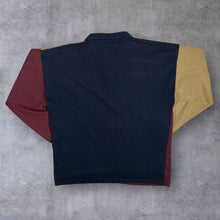 Load image into Gallery viewer, Vintage Wrangler Colour Block Black Red Yellow Long Sleeve Cotton Polo Shirt
