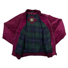 Load image into Gallery viewer, Vintage 90&#39;s AUTHENTIC IMPORTS Purple Real Genuine Suede Leather Bomber Jacket
