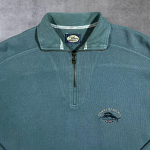 Load image into Gallery viewer, Tommy Bahama Classic Embroidered Mini Logo Green Blue 1/4 Zip Pullover Sweatshirt
