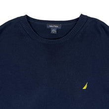 Load image into Gallery viewer, NAUTICA Classic Embroidered Mini Logo Navy Blue Knit Sweater Jumper
