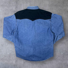 Load image into Gallery viewer, Vintage Arizona Jeans Cowboy Western Blue Denim Cotton Popper Long Sleeve Shirt
