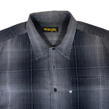 Load image into Gallery viewer, Vintage WRANGLER Grey Black Plaid Check Long Sleeve Cotton Shirt
