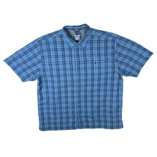 Load image into Gallery viewer, The North Face TNF Blue Grey White Check Utility Hiking Short Sleeve Shirt
