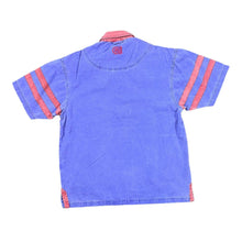 Load image into Gallery viewer, Early 00&#39;s DEAL Washed Red Blue Colour Block 1/4 Button Short Sleeve Cotton Deck Shirt
