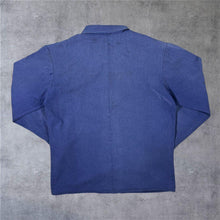 Load image into Gallery viewer, Vintage French Chore Worker Style Navy Blue Cotton Button Heavily Distressed Jacket
