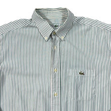 Load image into Gallery viewer, Vintage CHEMISE LACOSTE Made In France Embroidered Logo Striped Long Sleeve Button-Up Cotton Shirt
