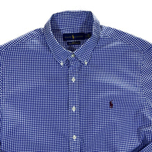 Load image into Gallery viewer, RALPH LAUREN "Slim Fit" Blue White Check Long Sleeve Button-Up Shirt
