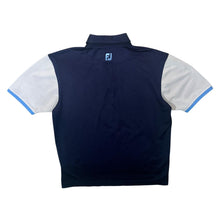 Load image into Gallery viewer, FootJoy Classic Navy Blue White Colour Block Golf Short Sleeve Polo Shirt
