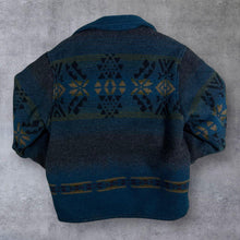 Load image into Gallery viewer, Vintage 90&#39;s New Fast Montana Heights Aztec Abstract Patterned Wool Button Jacket

