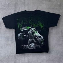 Load image into Gallery viewer, Monster Truck All-Over Print Souvenir Spellout Graphic Black T-Shirt
