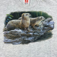 Load image into Gallery viewer, Vintage HANES Otter Beaver Animal Nature Wildlife Graphic T-Shirt
