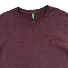 Load image into Gallery viewer, UNITED COLORS OF BENETTON Classic Embroidered Mini Logo Burgundy Crewneck Sweatshirt
