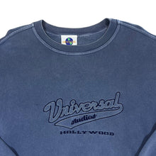 Load image into Gallery viewer, Vintage UNIVERSAL STUDIOS &quot;Hollywood&quot; Embroidered Souvenir Logo Blue Sweatshirt
