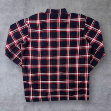 Load image into Gallery viewer, Vintage KROK Red Dark Navy White Plaid Check Long Sleeve Cotton Flannel Shirt
