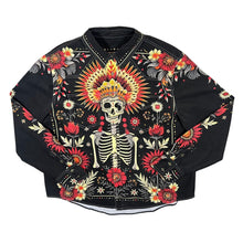 Load image into Gallery viewer, Gothic Skeleton Flower Day Of The Dead Style Graphic Long Sleeve Shirt

