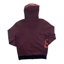 Load image into Gallery viewer, FOX Racing Motorsports Logo Spellout Graphic Burgundy Zip Hoodie
