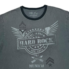 Load image into Gallery viewer, HARD ROCK CAFE &quot;Munich&quot; Souvenir Logo Spellout Graphic Ringer T-Shirt
