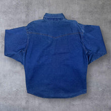 Load image into Gallery viewer, Vintage TG-69 Cowboy Western Blue Denim Long Sleeve Heavy Cotton Shirt
