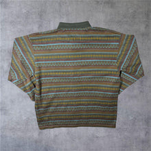 Load image into Gallery viewer, Vintage M.P. Company Crazy Abstract Patterned Polyester Acrylic Long Sleeve Polo Shirt
