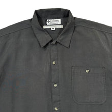 Load image into Gallery viewer, Vintage COLUMBIA SPORTSWEAR Classic Dark Grey Polyester Viscose Short Sleeve Shirt
