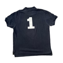 Load image into Gallery viewer, HACKETT LONDON &quot;Classic Fit&quot; Embroidered Navy Blue Short Sleeve Cotton Polo Shirt
