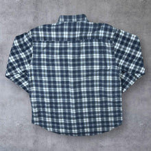 Load image into Gallery viewer, Vintage Cotton Country Club Grey Yellow White Plaid Check Long Sleeve Cotton Flannel Shirt
