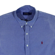 Load image into Gallery viewer, Polo Ralph Lauren Blue White Gingham Check Long Sleeve Button-Up Cotton Shirt
