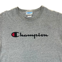 Load image into Gallery viewer, Vintage CHAMPION Classic Big Logo Spellout Graphic Grey Short Sleeve T-Shirt
