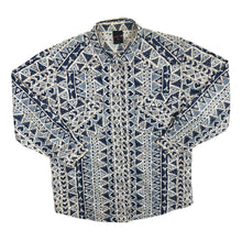 Load image into Gallery viewer, Vintage Jinglers C&amp;A Crazy Abstract Patterned Western Popper Long Sleeve Shirt
