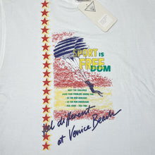 Load image into Gallery viewer, Deadstock Vintage 90&#39;s VENICE BEACH &quot;Sport Is Freedom&quot; Spellout Graphic Cuffed T-Shirt
