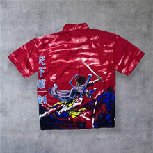 Load image into Gallery viewer, Early 00’s Ninety Anime Manga Samurai Y2K Graphic All-Over Print Polyester Shirt
