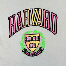 Load image into Gallery viewer, Vintage 80&#39;s HARVARD UNIVERSITY Neon College Souvenir Spellout Graphic Single Stitch T-Shirt
