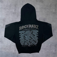 Load image into Gallery viewer, Rockharz Open Air 2022 Heavy Metal Music Festival Lineup Zip Black Hoodie
