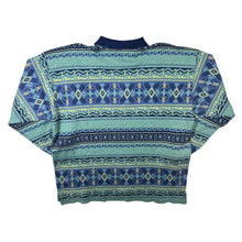 Load image into Gallery viewer, Vintage 90&#39;s Brice Crazy Abstract Patterned Cotton Acrylic Long Sleeve Polo Shirt
