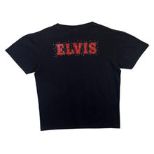 Load image into Gallery viewer, Early 00&#39;s Elvis Presley Rock N Roll Music Tribute Spellout Graphic Black T-Shirt
