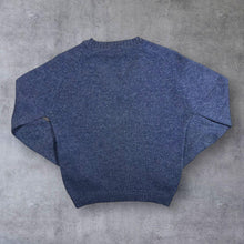 Load image into Gallery viewer, Vintage St Michael Marks &amp; Spencer Shetland Wool V-Neck Blue Knit Sweater Jumper
