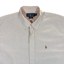 Load image into Gallery viewer, Vintage Ralph Lauren "Blaire" Peach Orange White Striped Short Sleeve Button-Up Shirt
